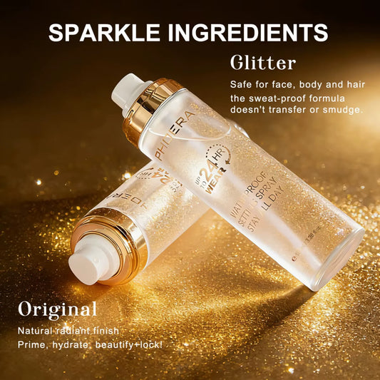 PHOERA 24 Hour Wear Waterproof Glitter Makeup Setting Spray 100ml